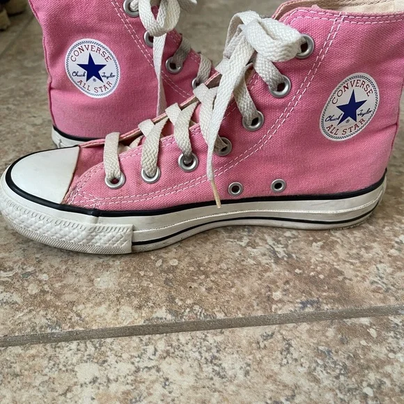 Converse Pink and White high top Sneakers - Picture 2 of 5